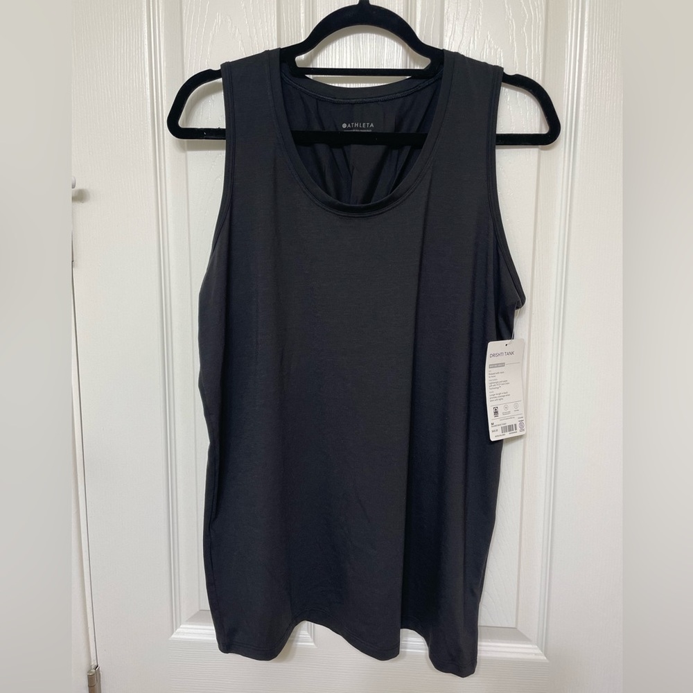 Athleta Black Drishti Tank, size L, new with tags